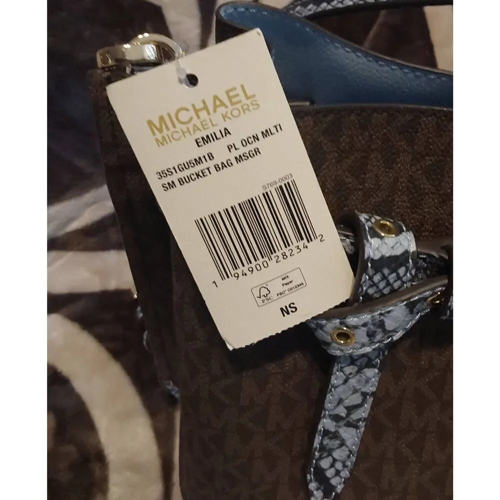 NWT~$348 MICHAEL KORS EMILIA Small Bucket Messenger Bag Purse~HARD TO FIND~ - Picture 8 of 11